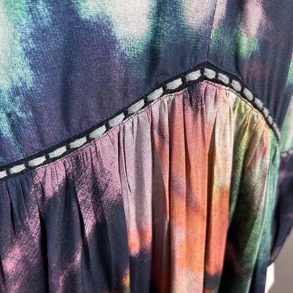 Anthropologie bl^nk London Dress Medium colorful tiered artsy long hippie boho - Picture 5 of 13